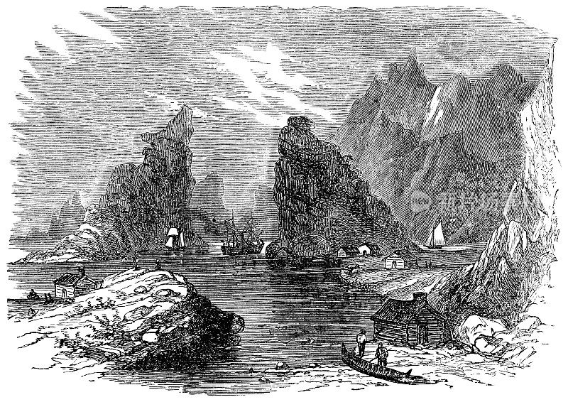 罗浮敦海岸景观，挪威- 19世纪
